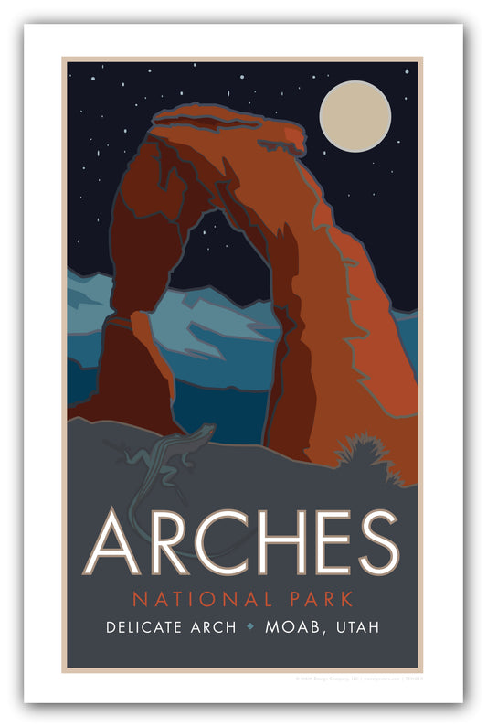 Arches National Park, Delicate Arch at Night, Utah - Poster