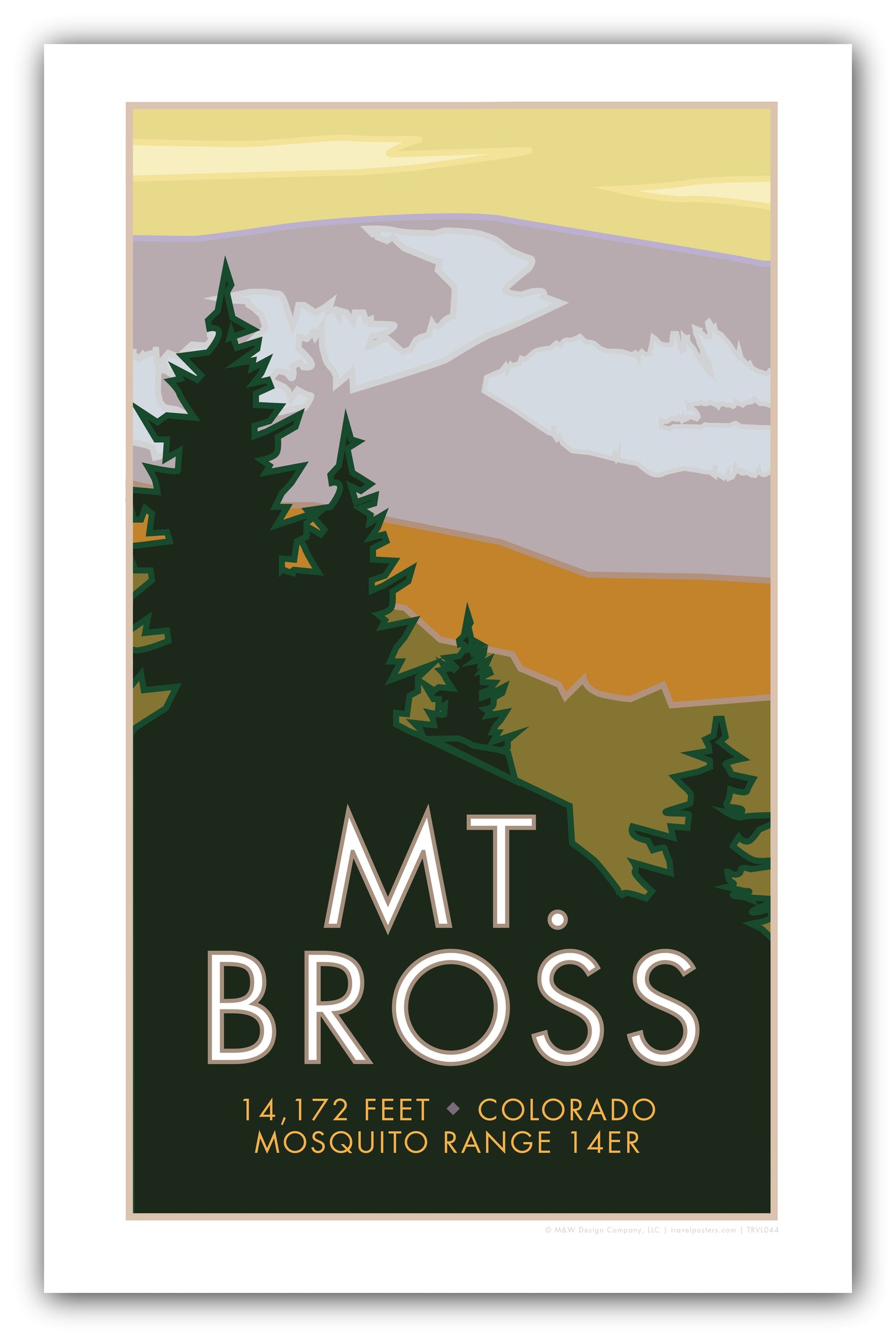 Mt. Bross, Colorado - Colorado 14er - Poster