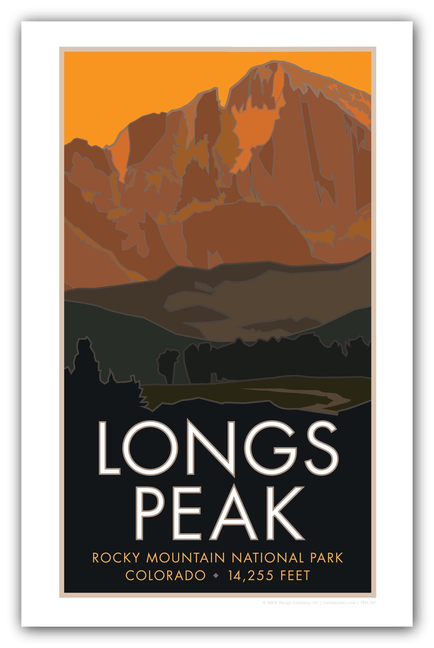 Longs Peak 3 (Dusk), Colorado - Colorado 14er - Poster