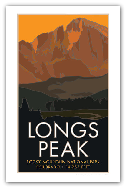 Longs Peak 3 (Dusk), Colorado - Colorado 14er - Poster