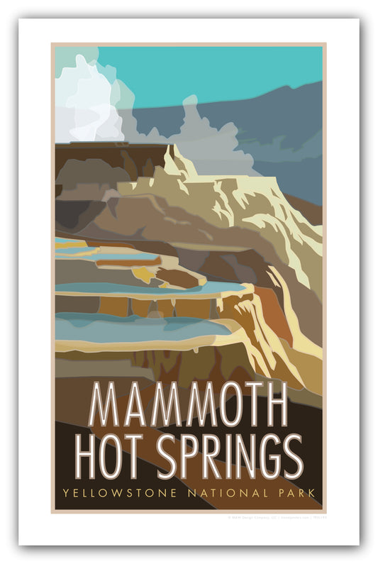 Mammoth Hot Springs, Yellowstone National Park, Wyoming - Poster