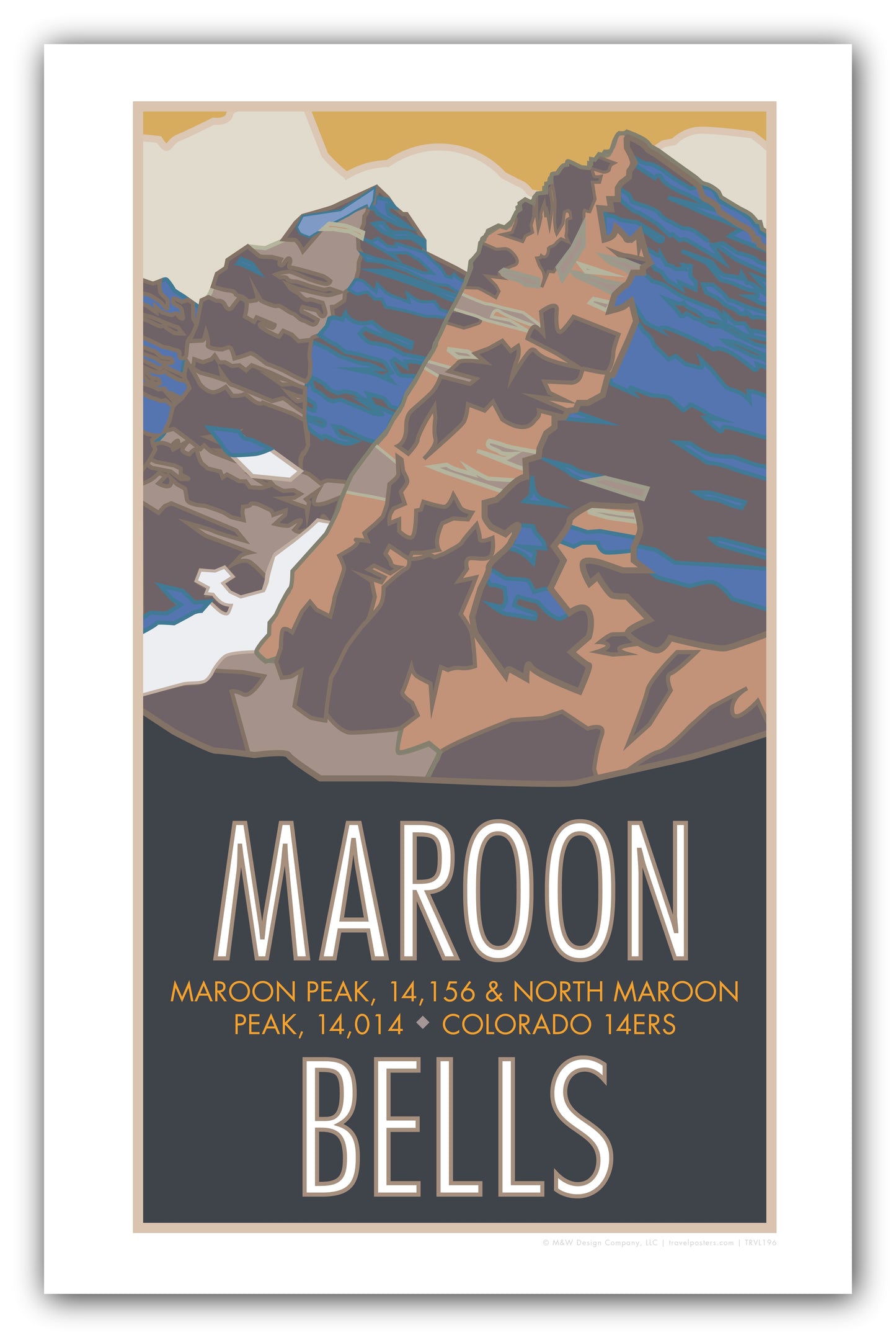 Maroon Bells, Colorado - Colorado 14er - Poster