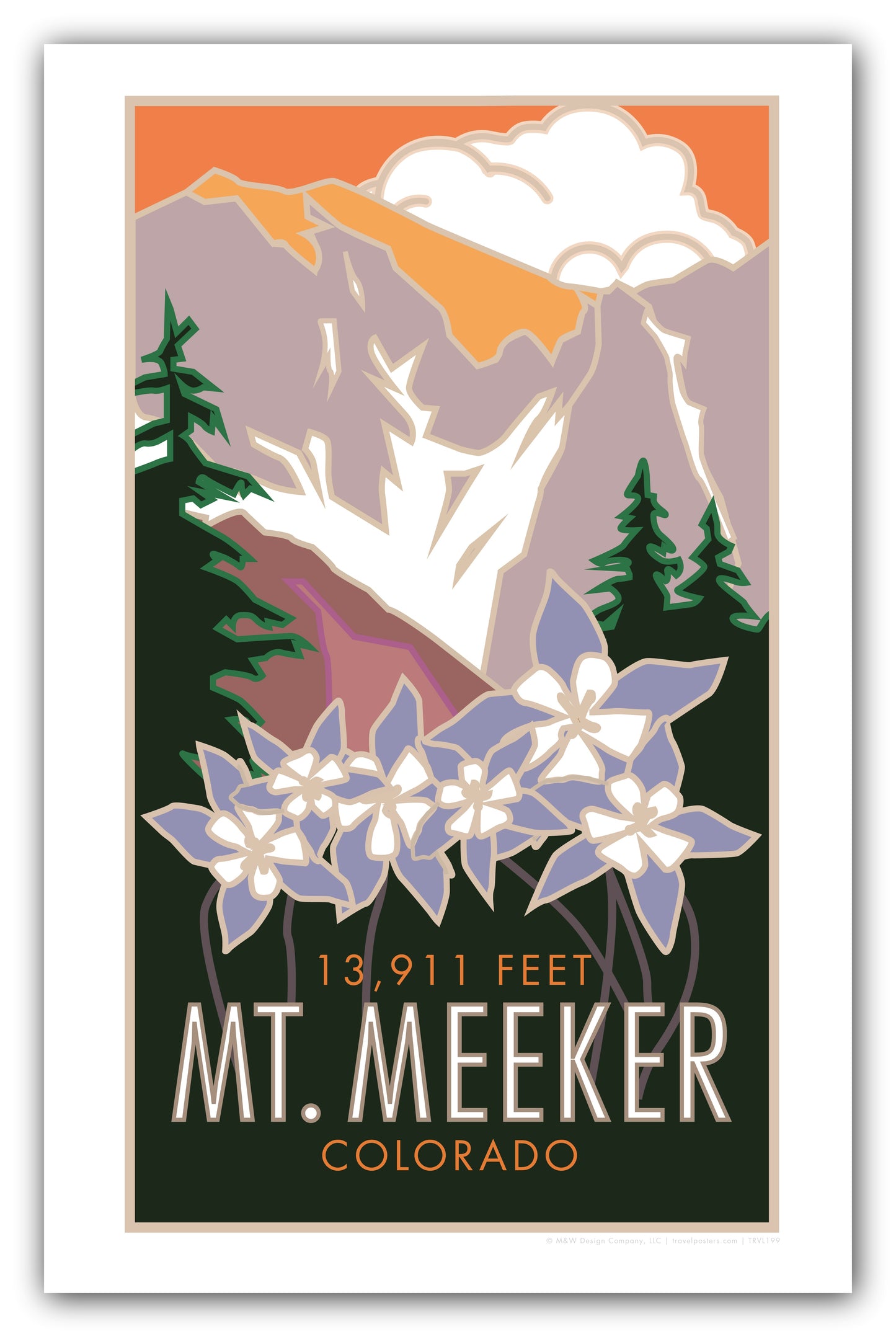 Mt. Meeker (Columbines), Colorado - Poster