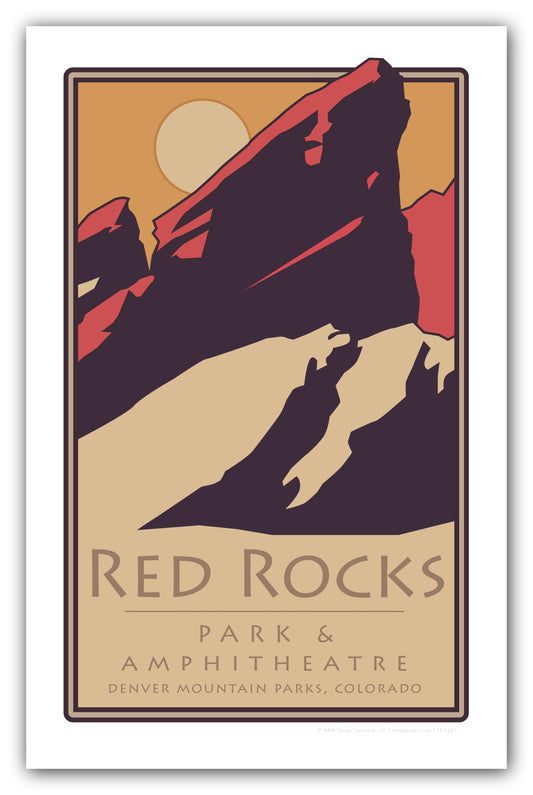 Red Rocks 1 (moon), Colorado - Poster