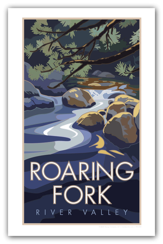 Roaring Fork River Valley, Colorado - Poster