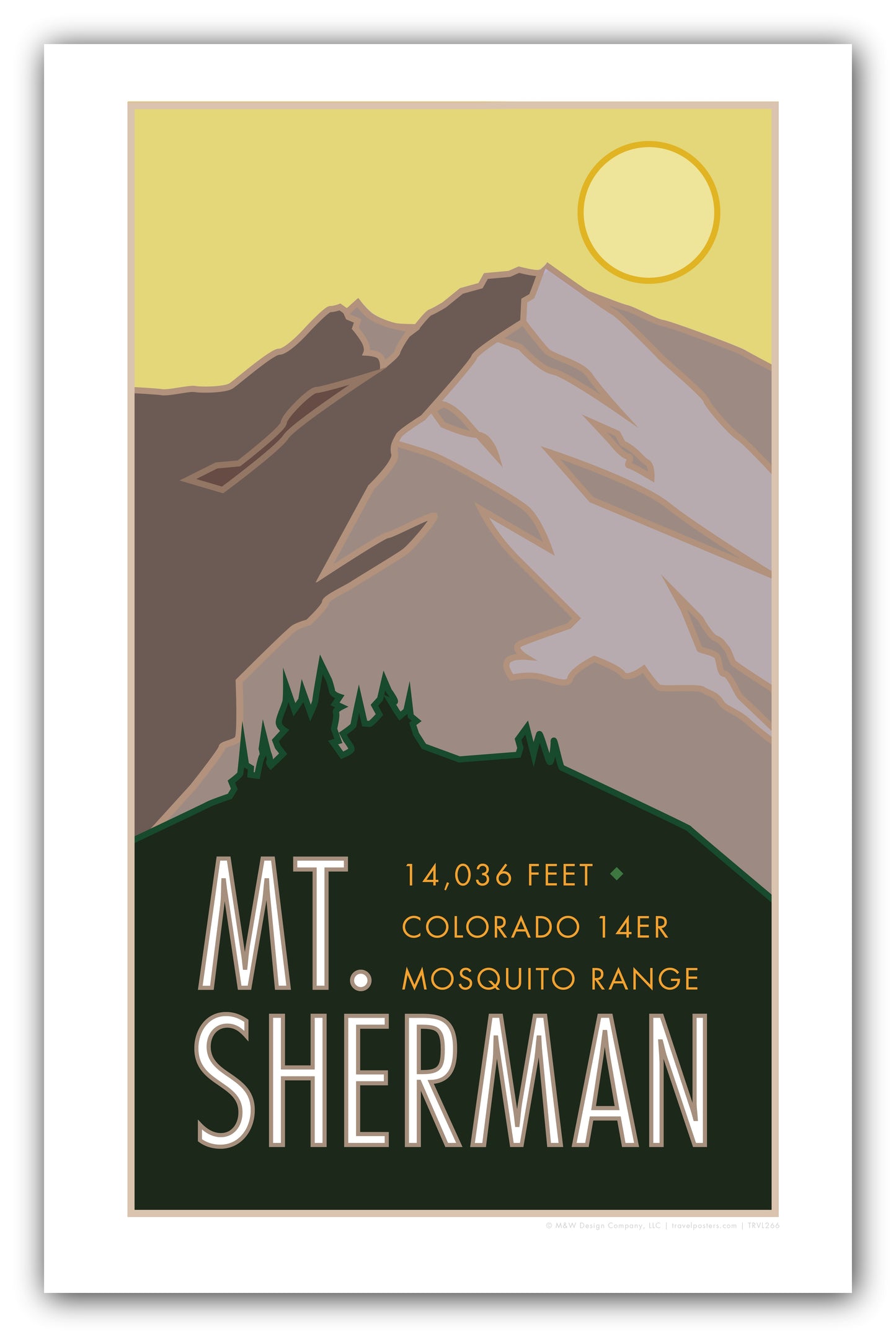 Mt. Sherman, Colorado - Colorado 14er - Poster