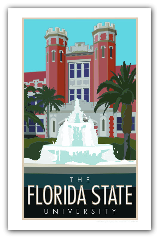 Florida State West Cott Fountain - Poster