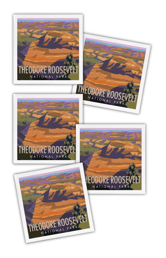 Theodore Roosevelt National Park (Painted Canyon) - 4.25" x 4.25" Ceramic Coaster