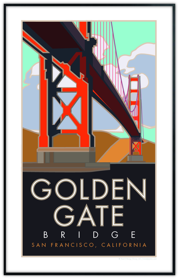 - - Golden Gate Travel San 1, California Francisco, Poster Posters