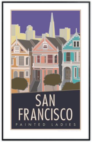 San Francisco Painted Ladies framed poster