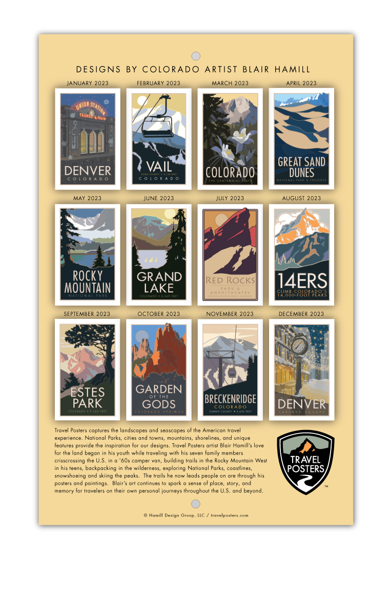 Colorado Calendar 2023 - Travel Posters