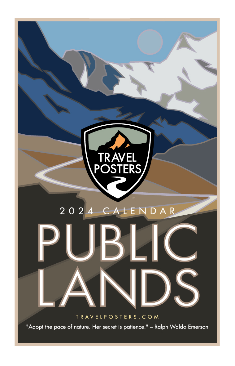 travel poster calendar 2024